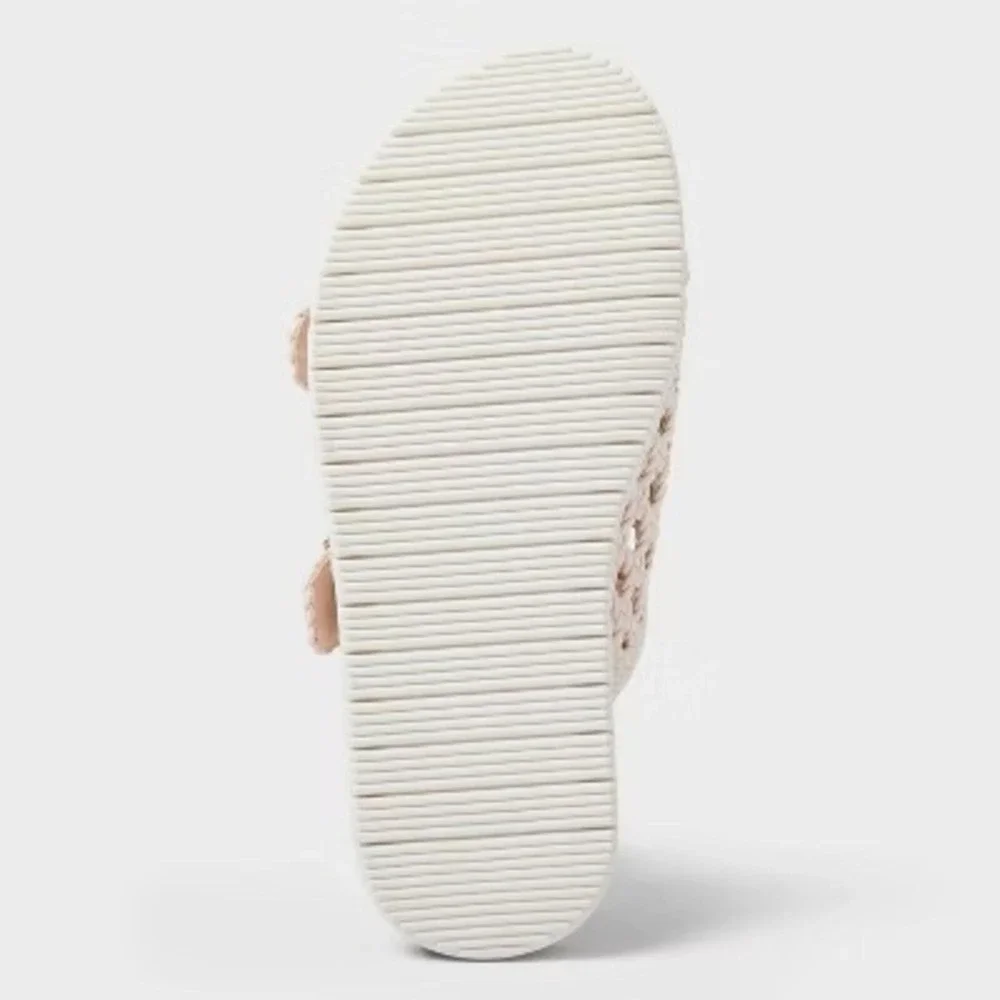 Little Girls Crochet Sandals by Cat & Jack‎ Blush Size 2 New With Tags